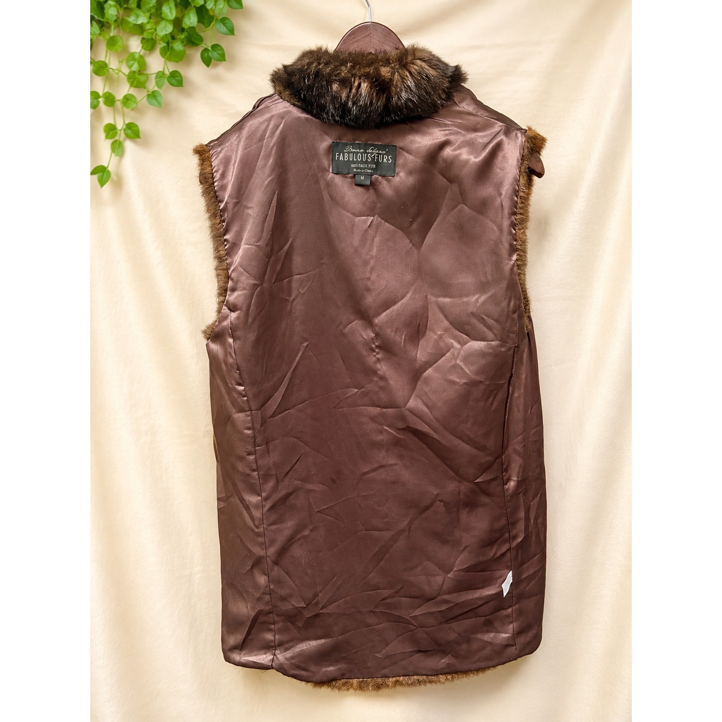 Donna Salyers Fabulous Furs Brown Faux Fur Longline Vest Size Medium — image 3 of 6